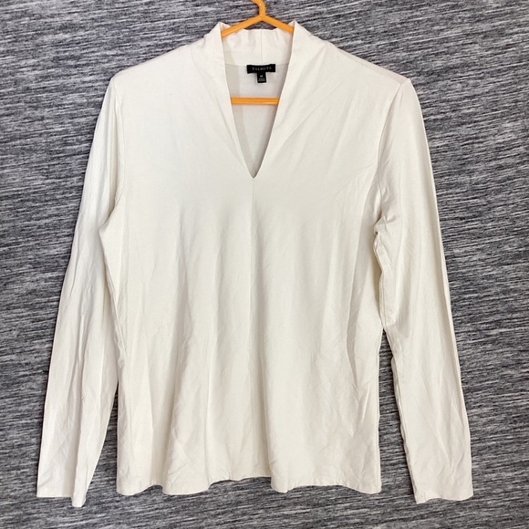 Talbots Tops - Talbots Women’s Cream VNeck Long Sleeve Shirt